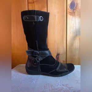 Naturalizer Cerina Leather and Suede Boots Black Size 8